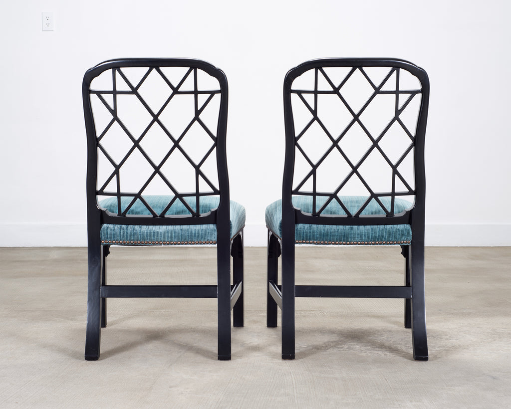 Set of Eight Chinese Chippendale Dining Chairs by Hickory Chair