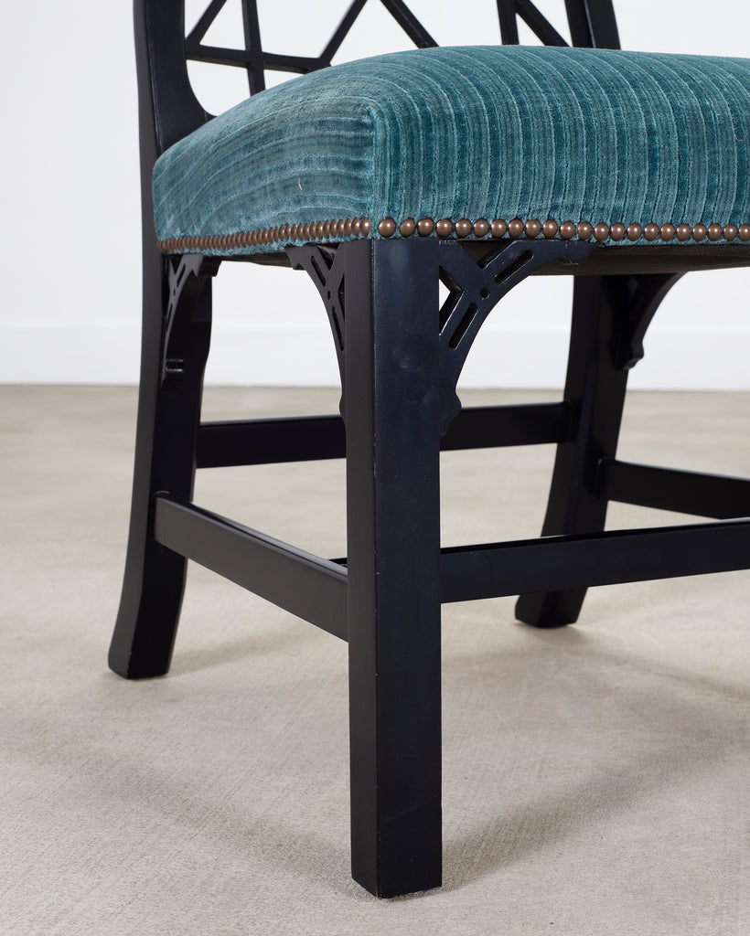 Set of Eight Chinese Chippendale Dining Chairs by Hickory Chair
