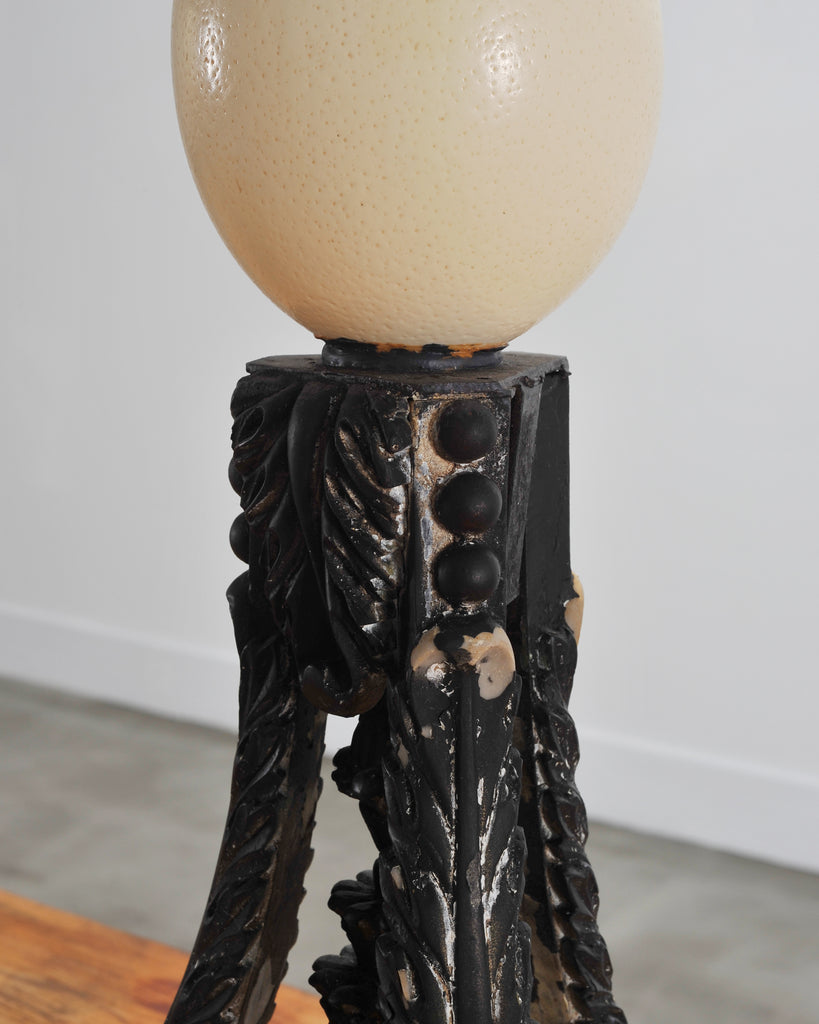 Set of Eight Mounted Ostrich Egg Finials by Artist Ira Yeager