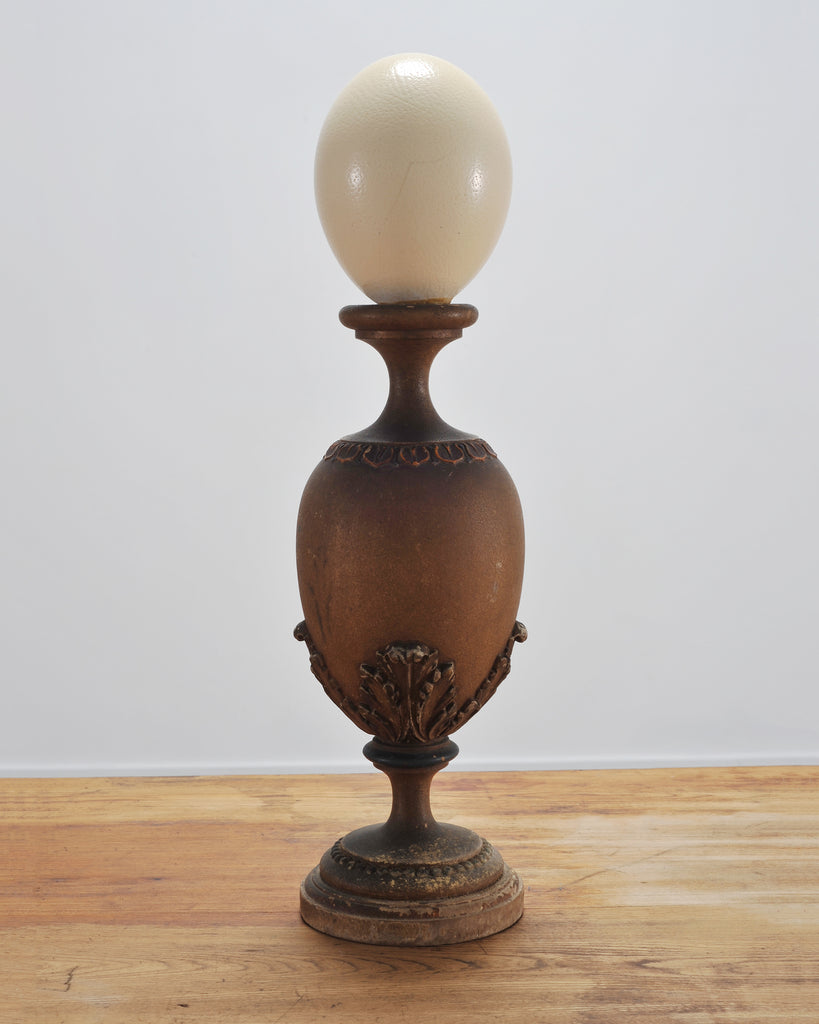 Set of Eight Mounted Ostrich Egg Finials by Artist Ira Yeager