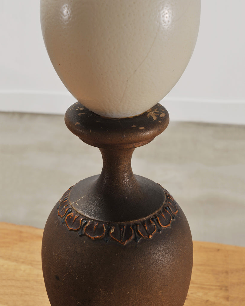 Set of Eight Mounted Ostrich Egg Finials by Artist Ira Yeager