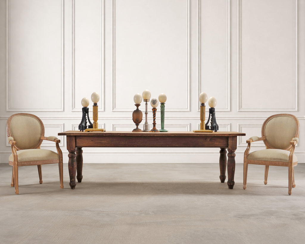 Set of Eight Mounted Ostrich Egg Finials by Artist Ira Yeager