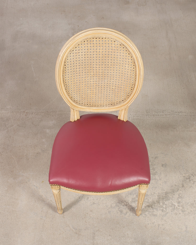 Set of Eight Louis XVI Style Caned Painted Dining Chairs