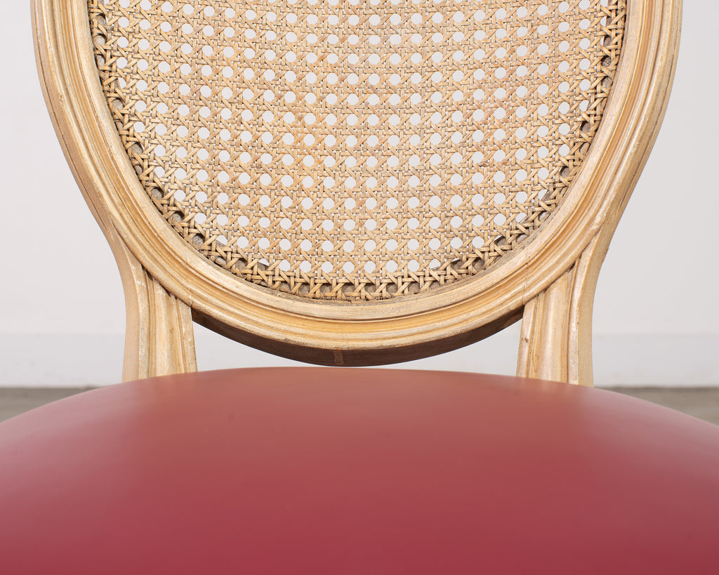 Set of Eight Louis XVI Style Caned Painted Dining Chairs