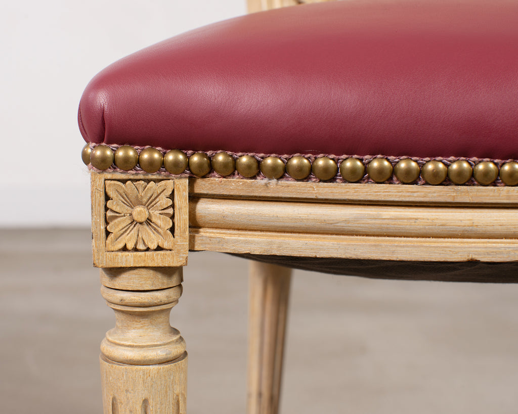 Set of Eight Louis XVI Style Caned Painted Dining Chairs