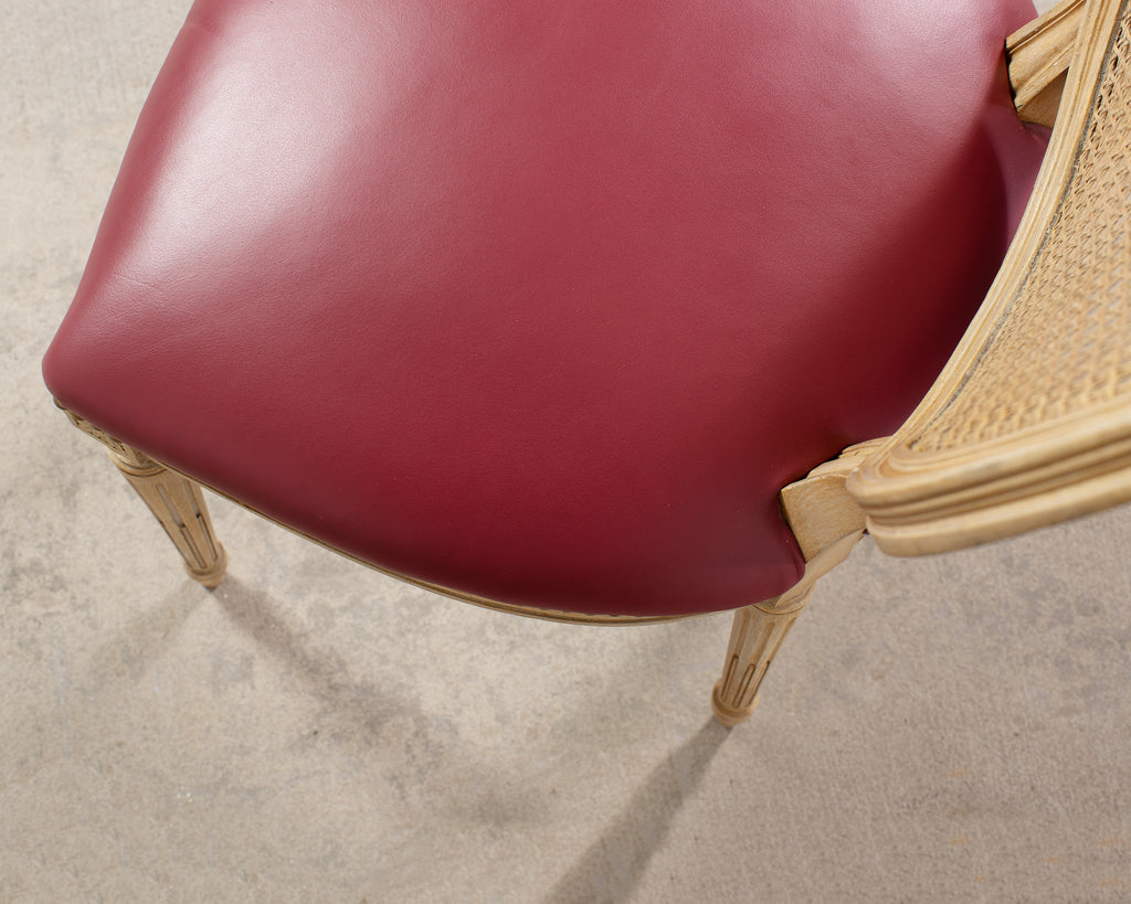 Set of Eight Louis XVI Style Caned Painted Dining Chairs