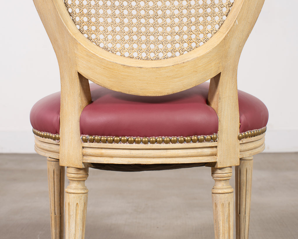 Set of Eight Louis XVI Style Caned Painted Dining Chairs