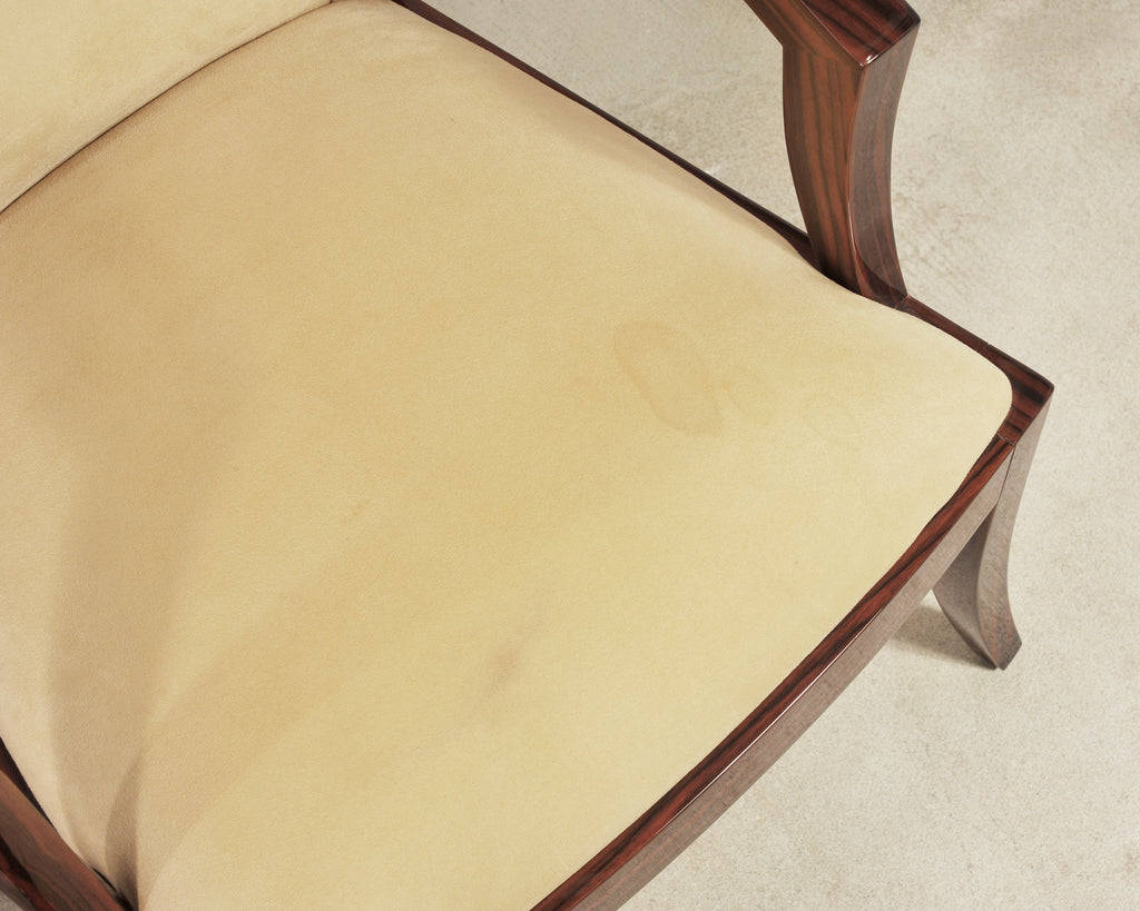 Set of Eight French Art Deco Style Macassar Ebony Dining Chairs