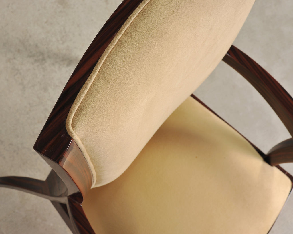 Set of Eight French Art Deco Style Macassar Ebony Dining Chairs