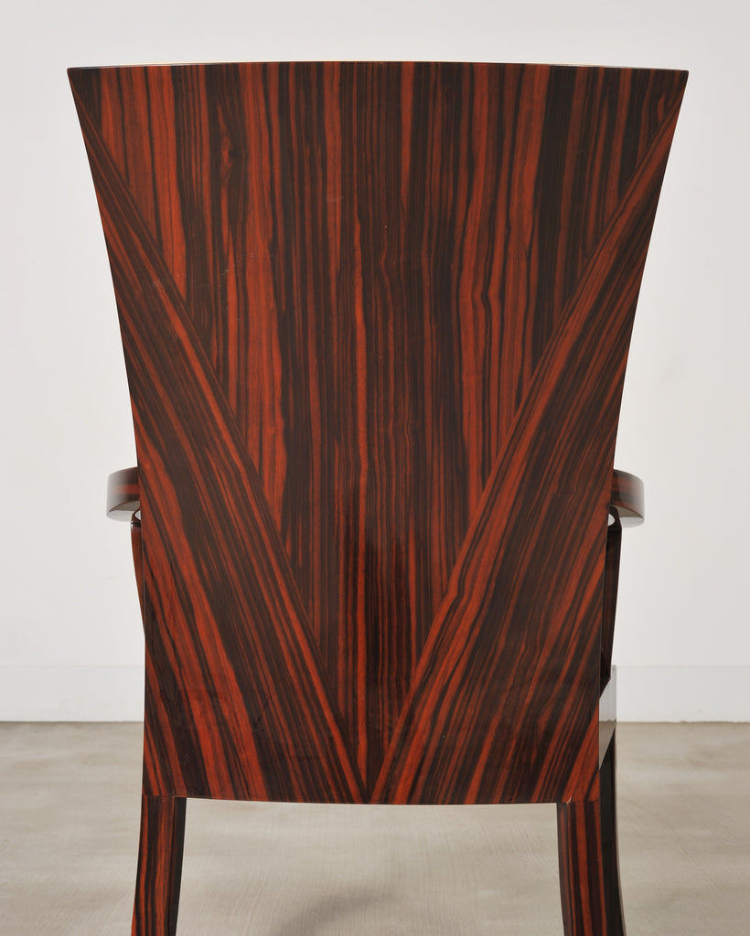 Set of Eight French Art Deco Style Macassar Ebony Dining Chairs