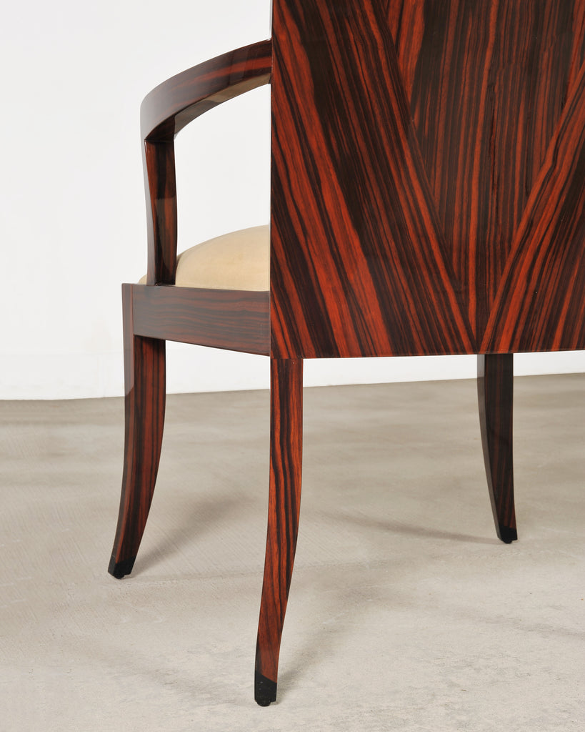 Set of Eight French Art Deco Style Macassar Ebony Dining Chairs