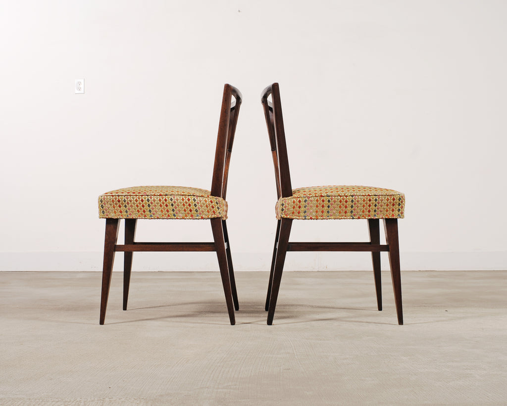 Set of Eight Tommi Parzinger X-Back Mahogany Dining Chairs