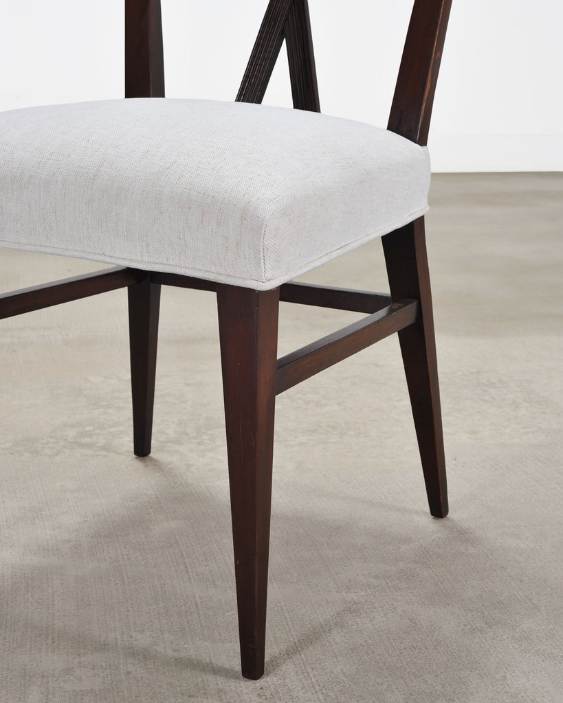 Set of Eight Tommi Parzinger X-Back Mahogany Dining Chairs