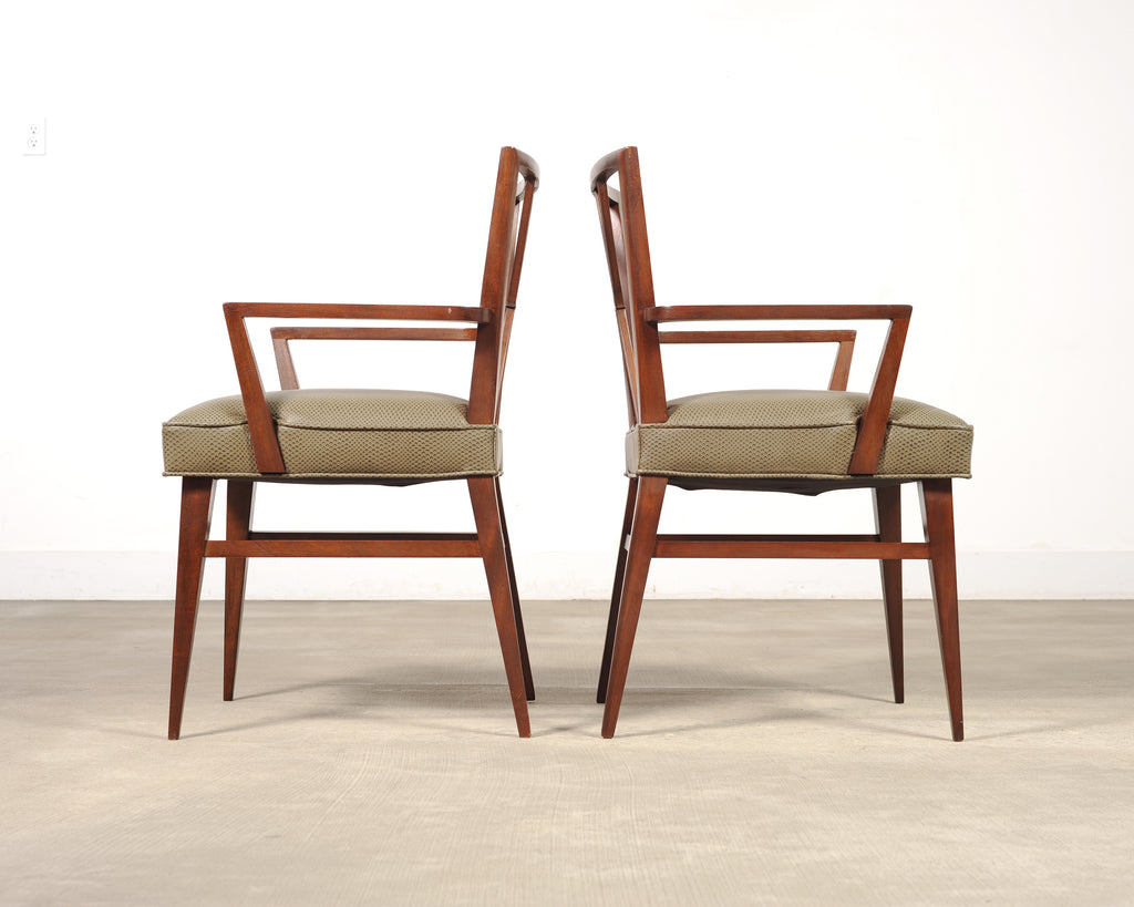 Set of Eight Tommi Parzinger X-Back Mahogany Dining Chairs