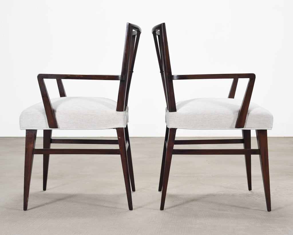 Set of Eight Tommi Parzinger X-Back Mahogany Dining Chairs