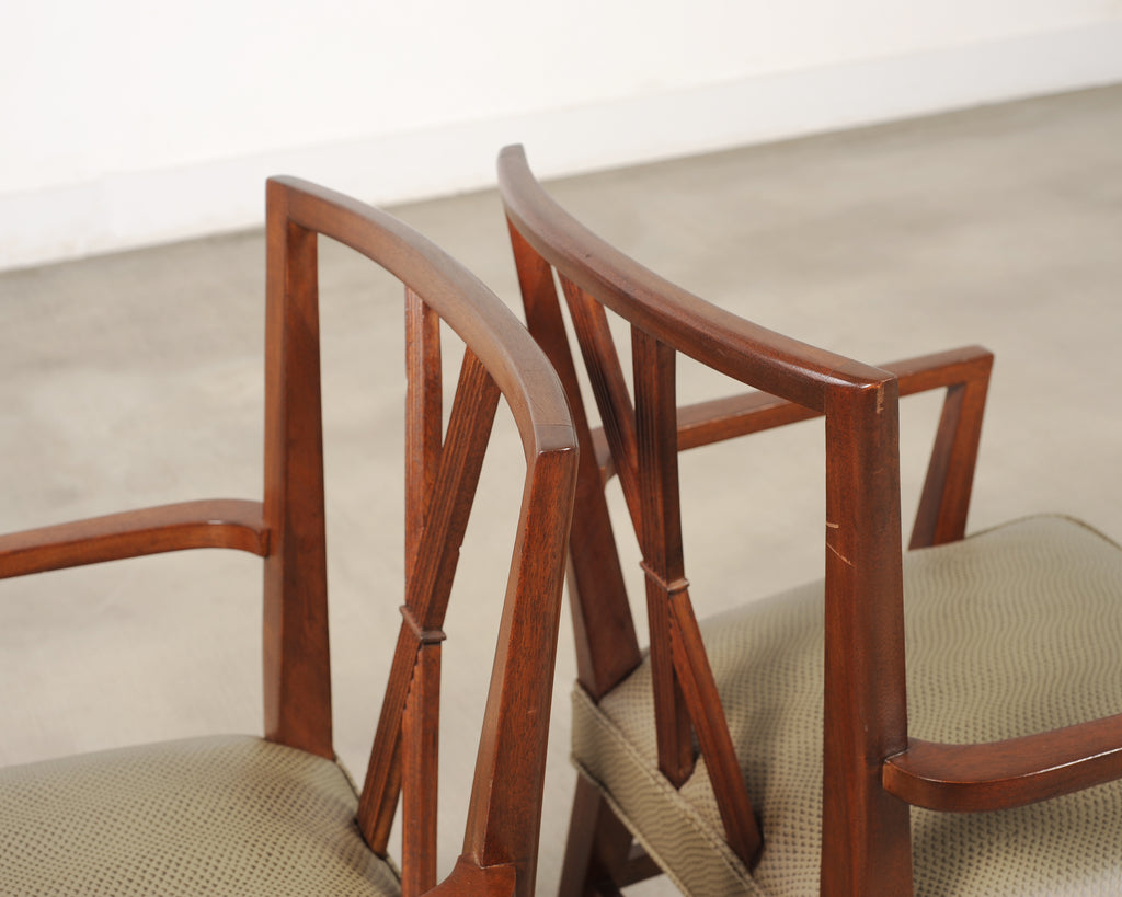 Set of Eight Tommi Parzinger X-Back Mahogany Dining Chairs