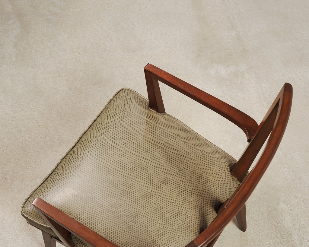 Set of Eight Tommi Parzinger X-Back Mahogany Dining Chairs