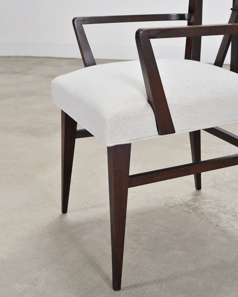 Set of Eight Tommi Parzinger X-Back Mahogany Dining Chairs