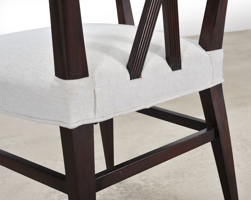 Set of Eight Tommi Parzinger X-Back Mahogany Dining Chairs