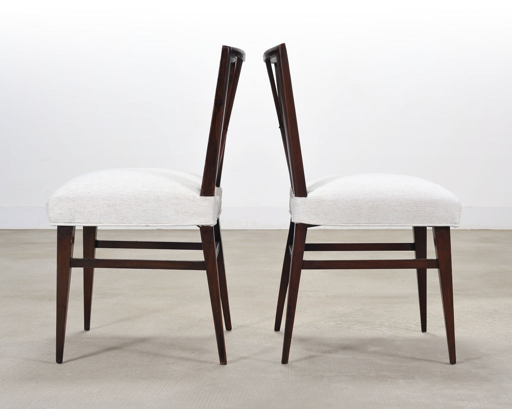 Set of Eight Tommi Parzinger X-Back Mahogany Dining Chairs