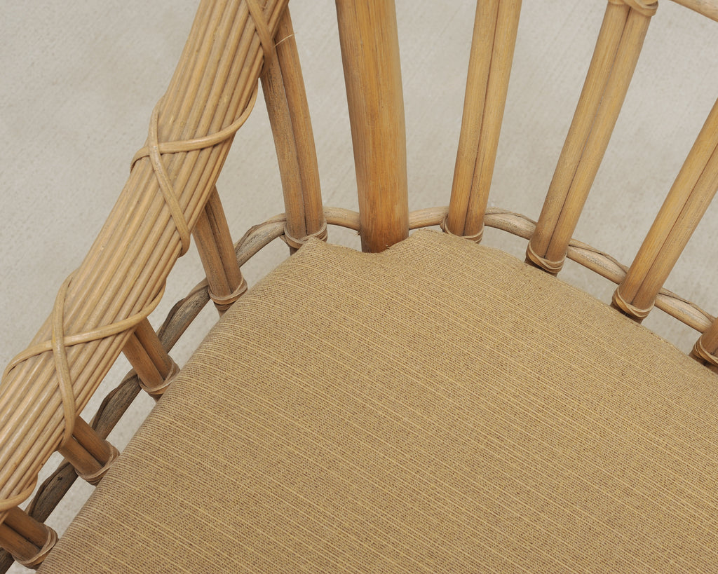 Set of Eight Danny Ho Fong Rattan Garden Dining Armchairs