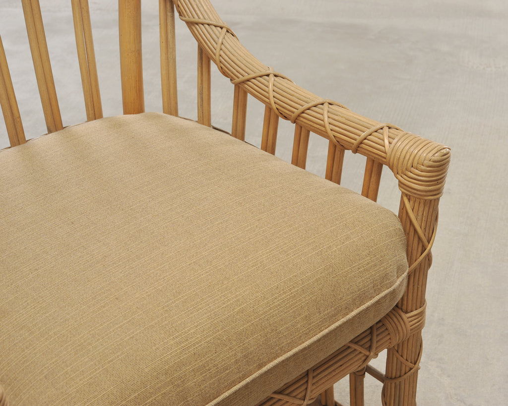 Set of Eight Danny Ho Fong Rattan Garden Dining Armchairs