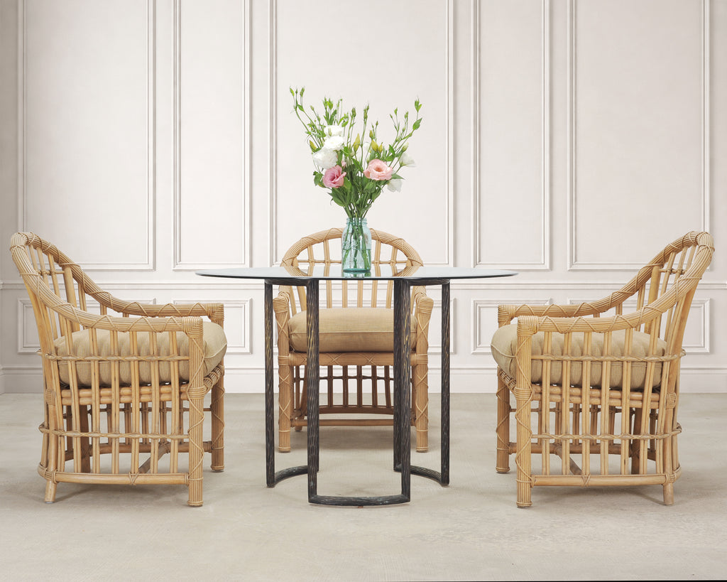 Set of Eight Danny Ho Fong Rattan Garden Dining Armchairs