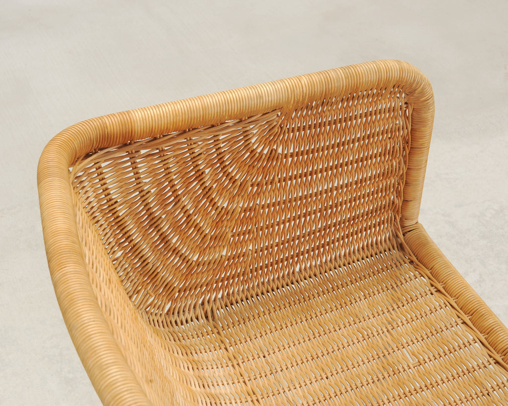 Set of Nine Harvey Probber D43 Rattan Wicker Cantilever Chairs