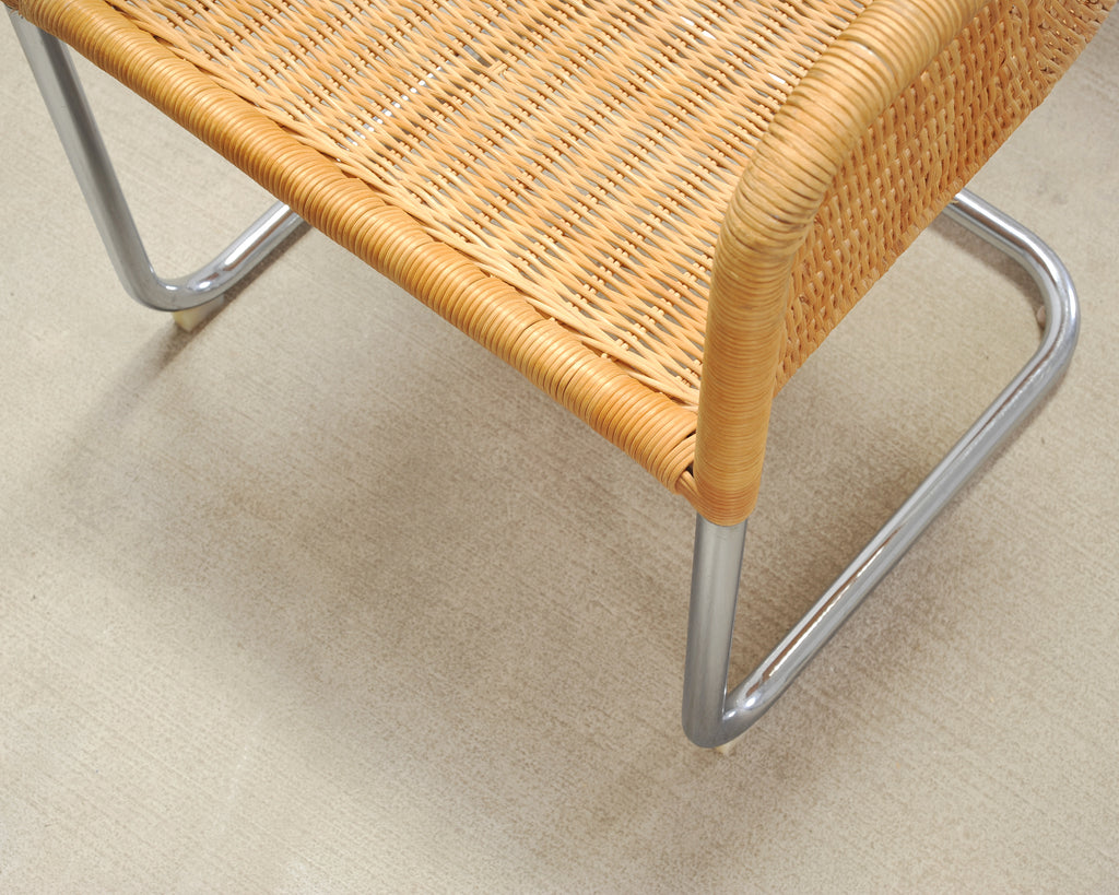 Set of Nine Harvey Probber D43 Rattan Wicker Cantilever Chairs