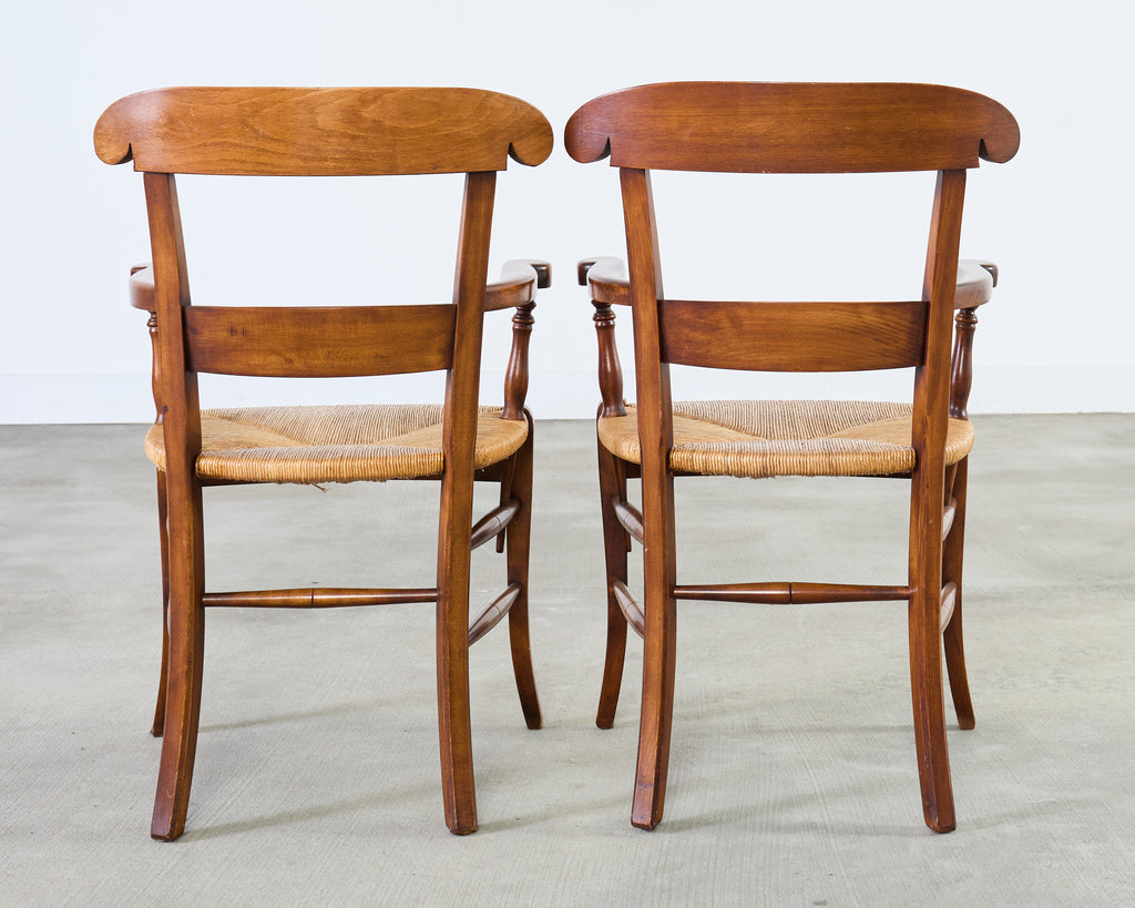 Set of Ten Country French Provincial Fruitwood Dining Chairs