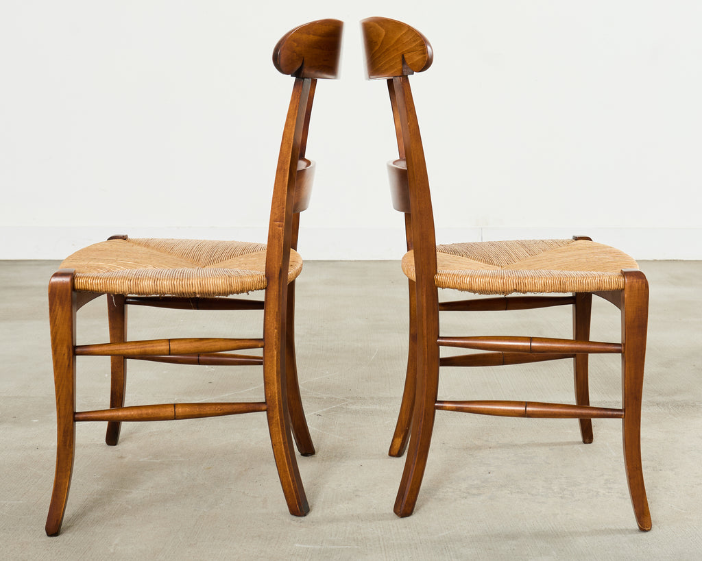 Set of Ten Country French Provincial Fruitwood Dining Chairs