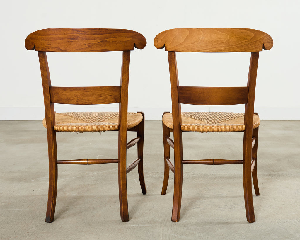 Set of Ten Country French Provincial Fruitwood Dining Chairs
