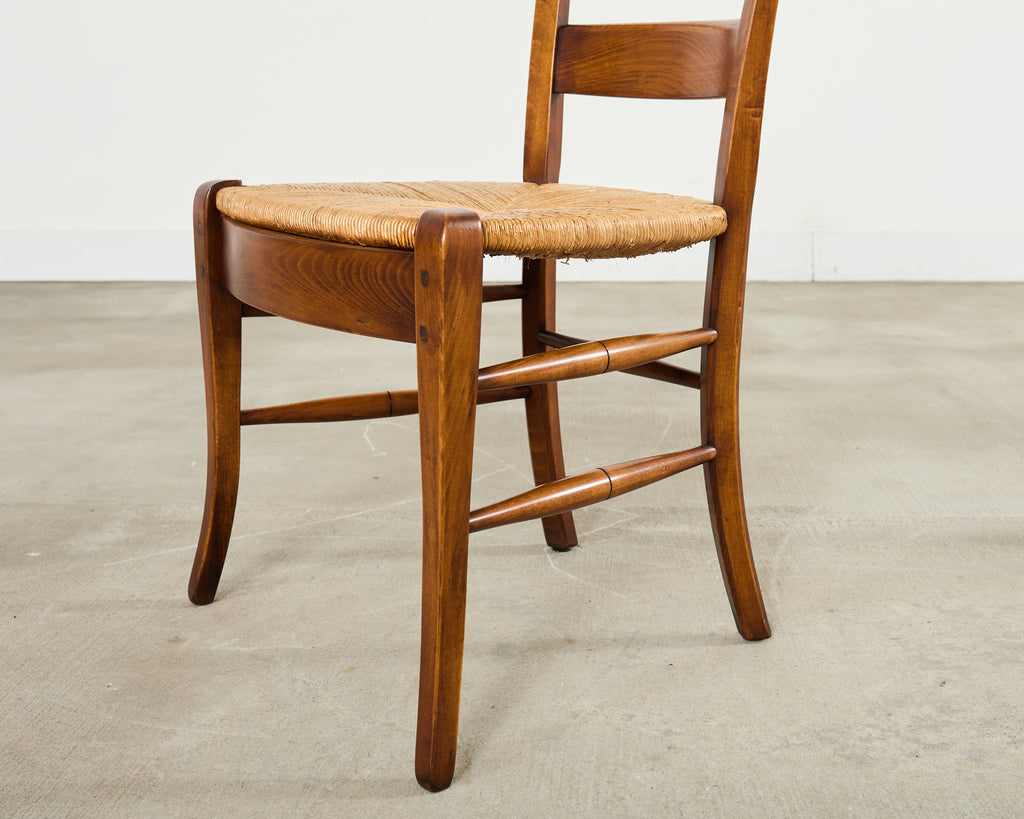 Set of Ten Country French Provincial Fruitwood Dining Chairs