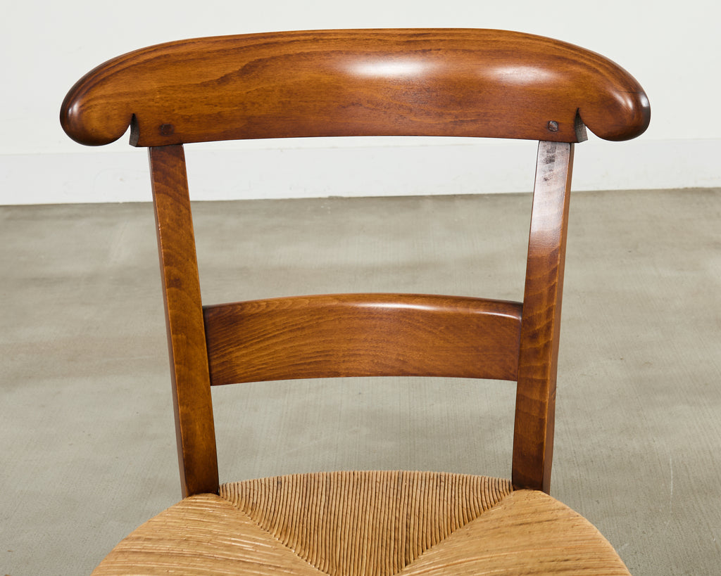 Set of Ten Country French Provincial Fruitwood Dining Chairs