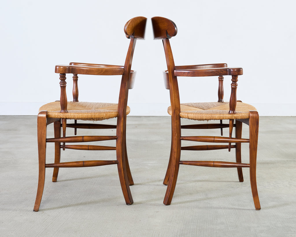 Set of Ten Country French Provincial Fruitwood Dining Chairs