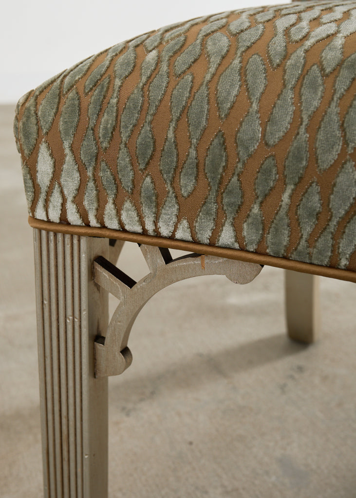 Set of Ten Parsons Dining Chairs with Pollack Fabric