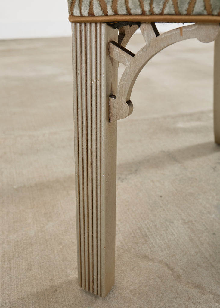 Set of Ten Parsons Dining Chairs with Pollack Fabric