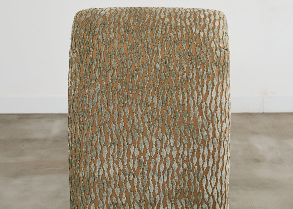 Set of Ten Parsons Dining Chairs with Pollack Fabric