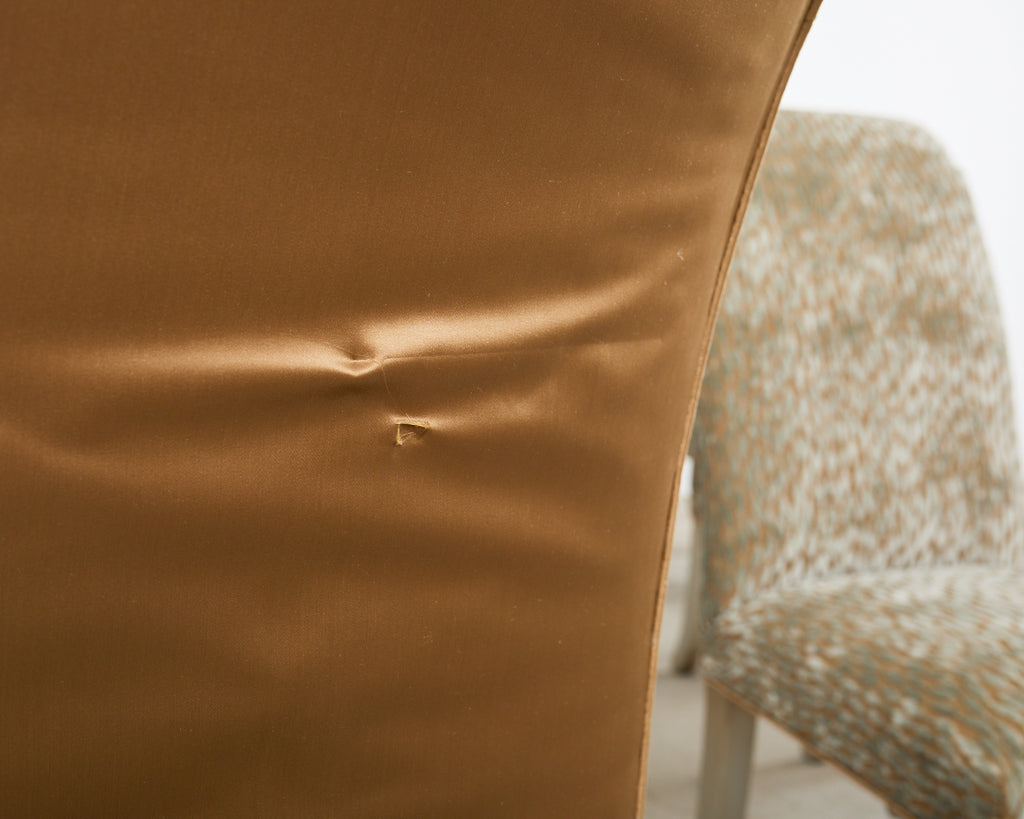 Set of Ten Parsons Dining Chairs with Pollack Fabric