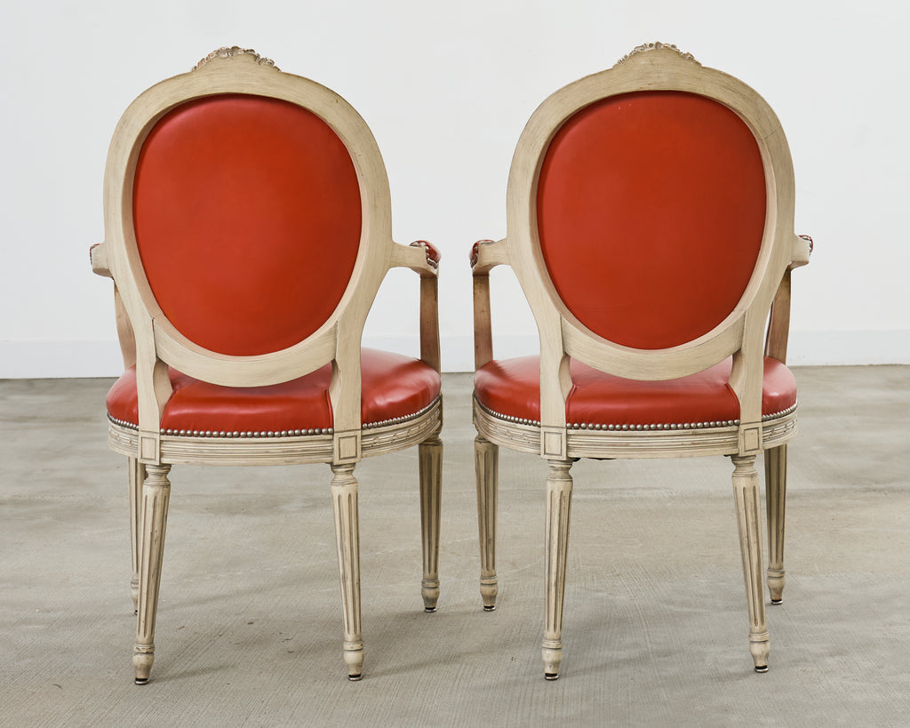 Set of Five French Louis XVI Style Painted Dining Chairs