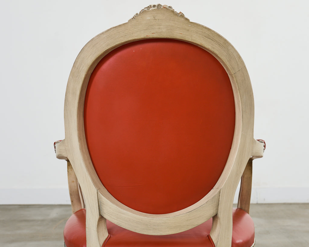 Set of Five French Louis XVI Style Painted Dining Chairs