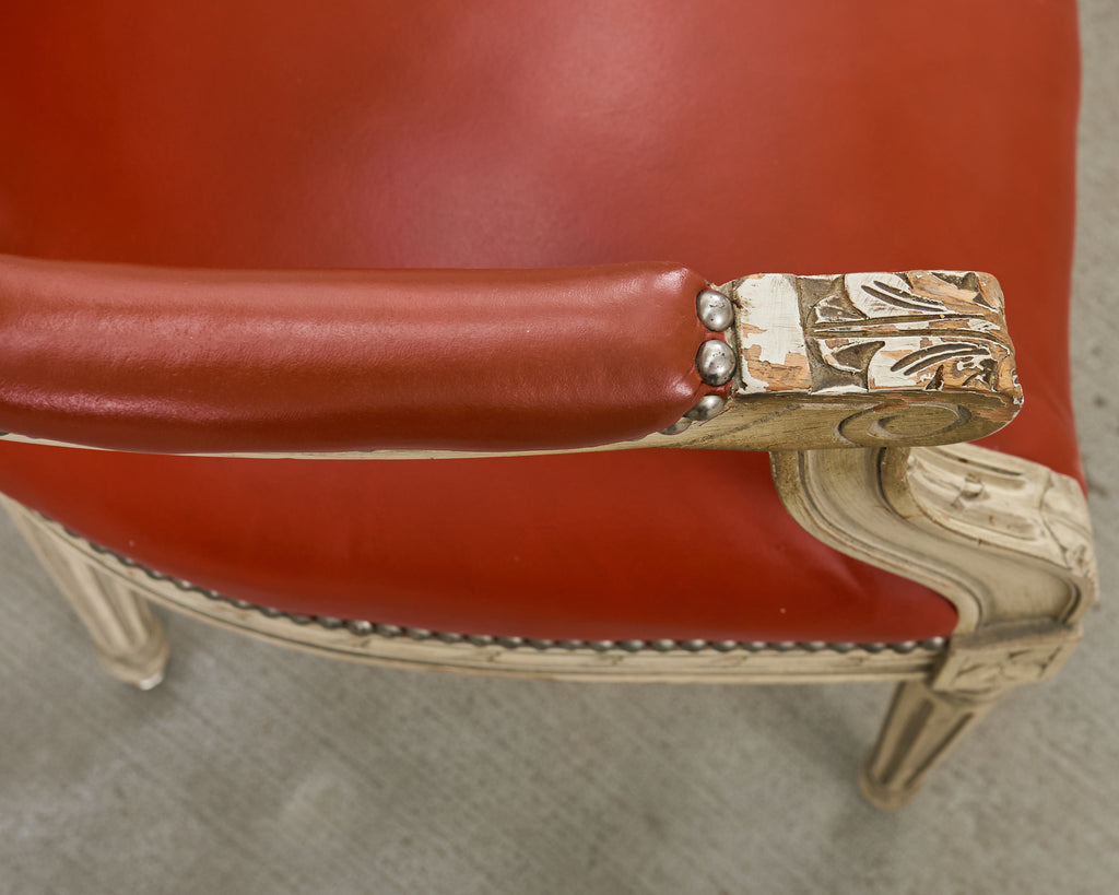 Set of Five French Louis XVI Style Painted Dining Chairs