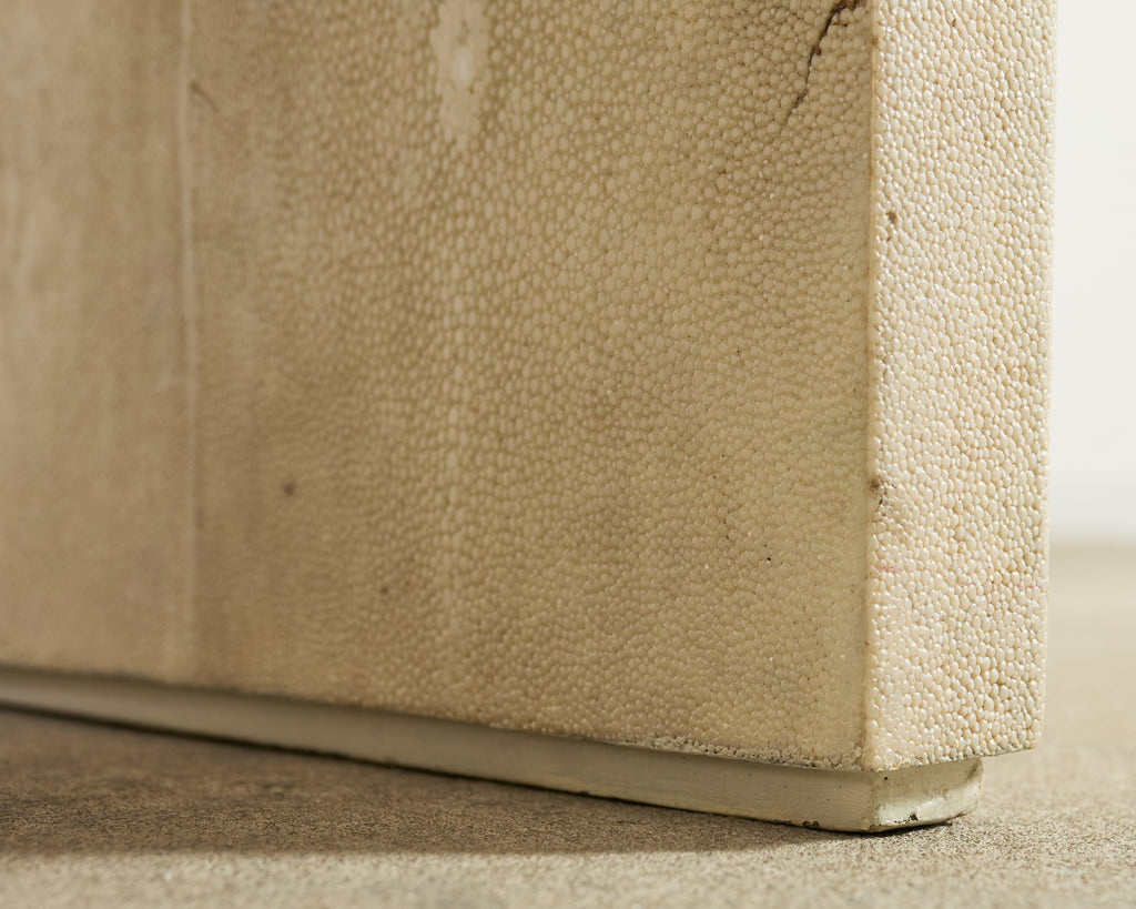 Karl Springer Style Natural Shagreen Waterfall Cocktail Table
