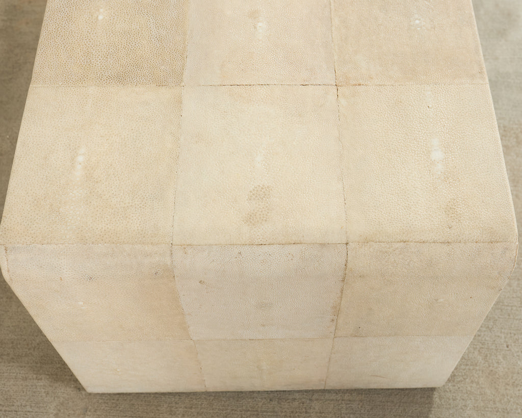 Karl Springer Style Natural Shagreen Waterfall Cocktail Table