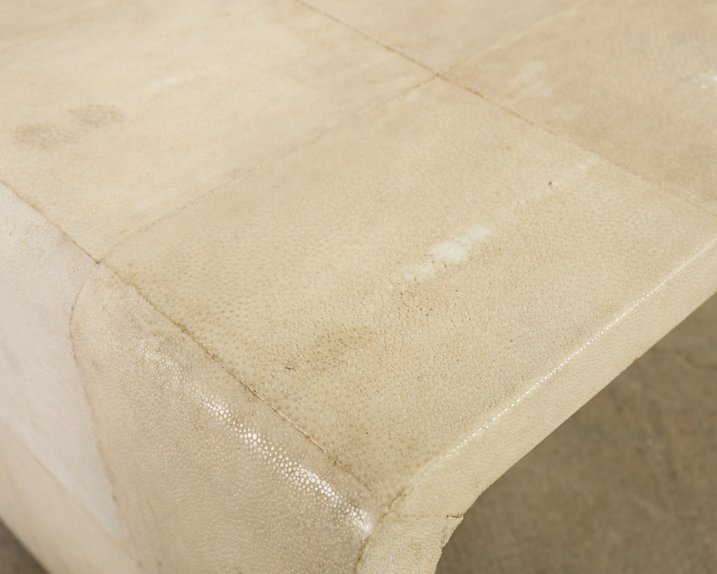 Karl Springer Style Natural Shagreen Waterfall Cocktail Table