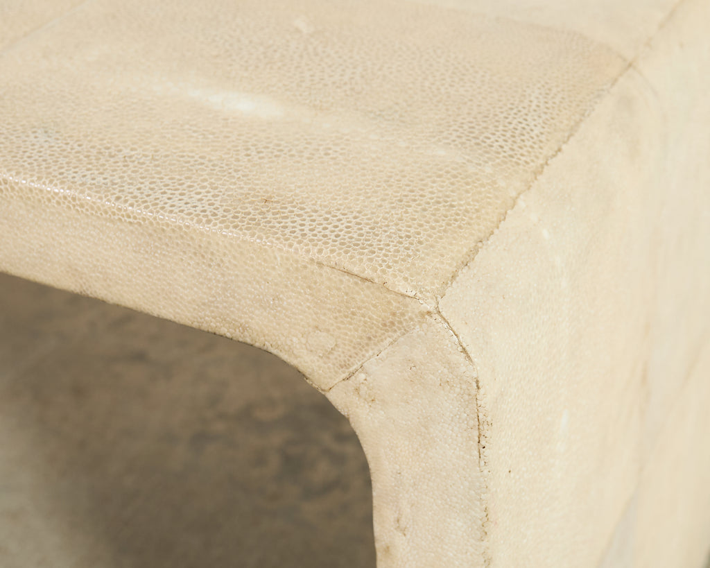 Karl Springer Style Natural Shagreen Waterfall Cocktail Table