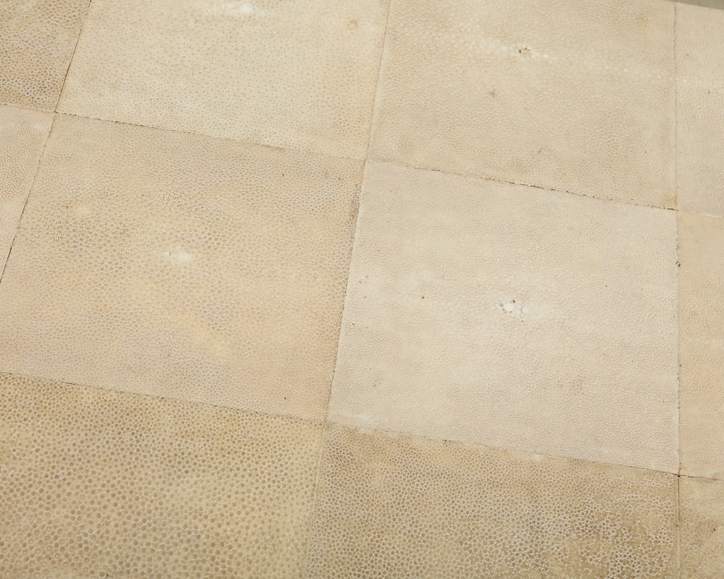 Karl Springer Style Natural Shagreen Waterfall Cocktail Table