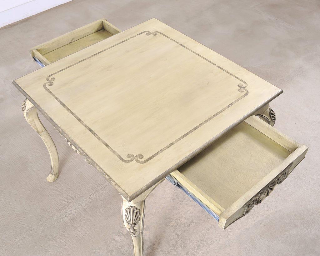 Dennis & Leen Beauvais Painted Square Salon Games Center Table