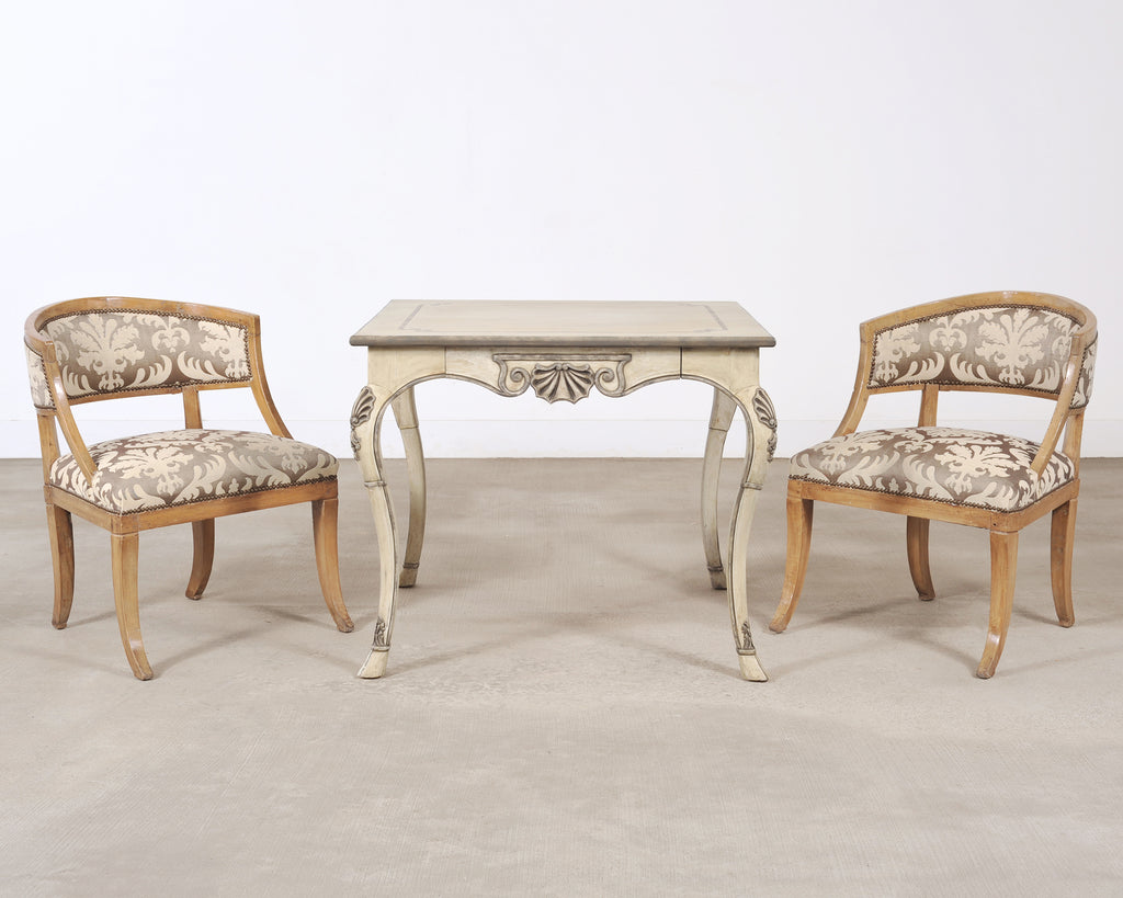 Dennis & Leen Beauvais Painted Square Salon Games Center Table