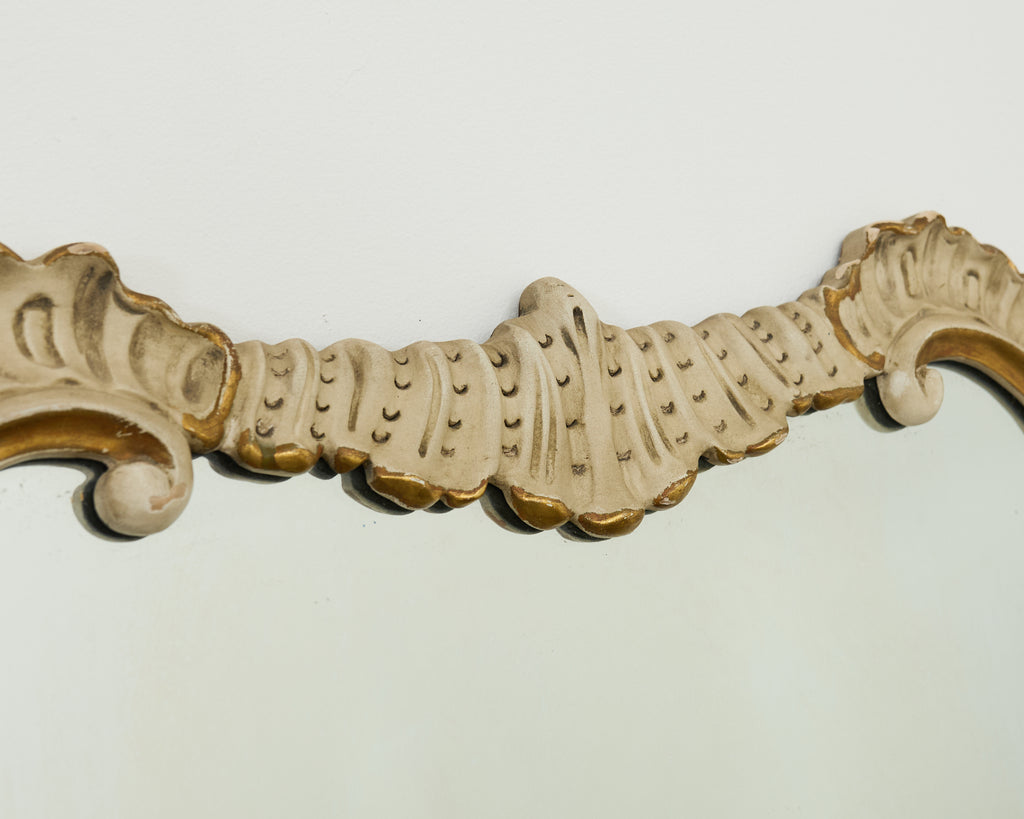 Pair of Midcentury Venetian Style Lacquered Cartouche Mirrors